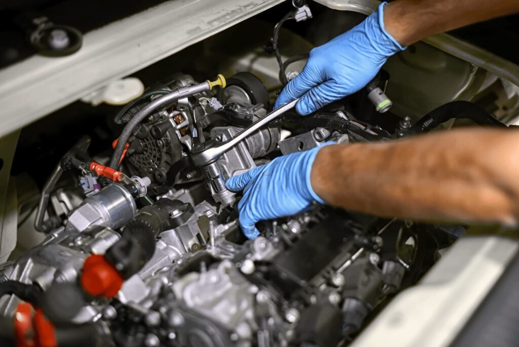 hands of a mechanic working